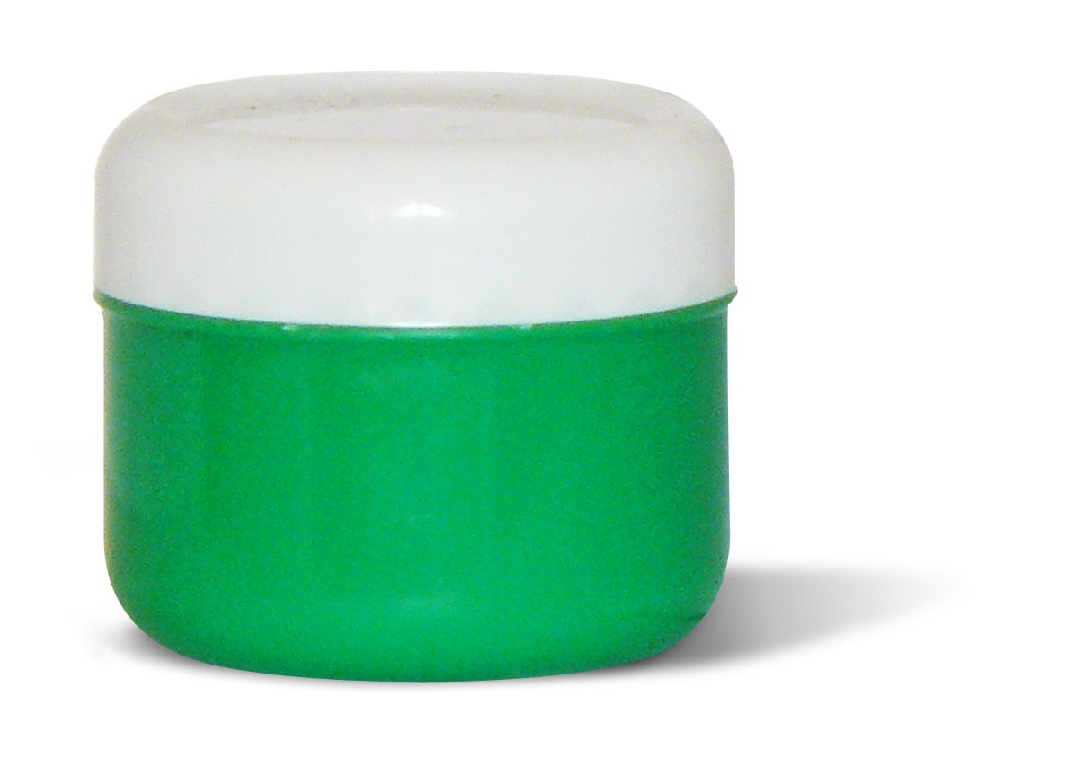 75 ml (PS) Grass-green jar - white lid