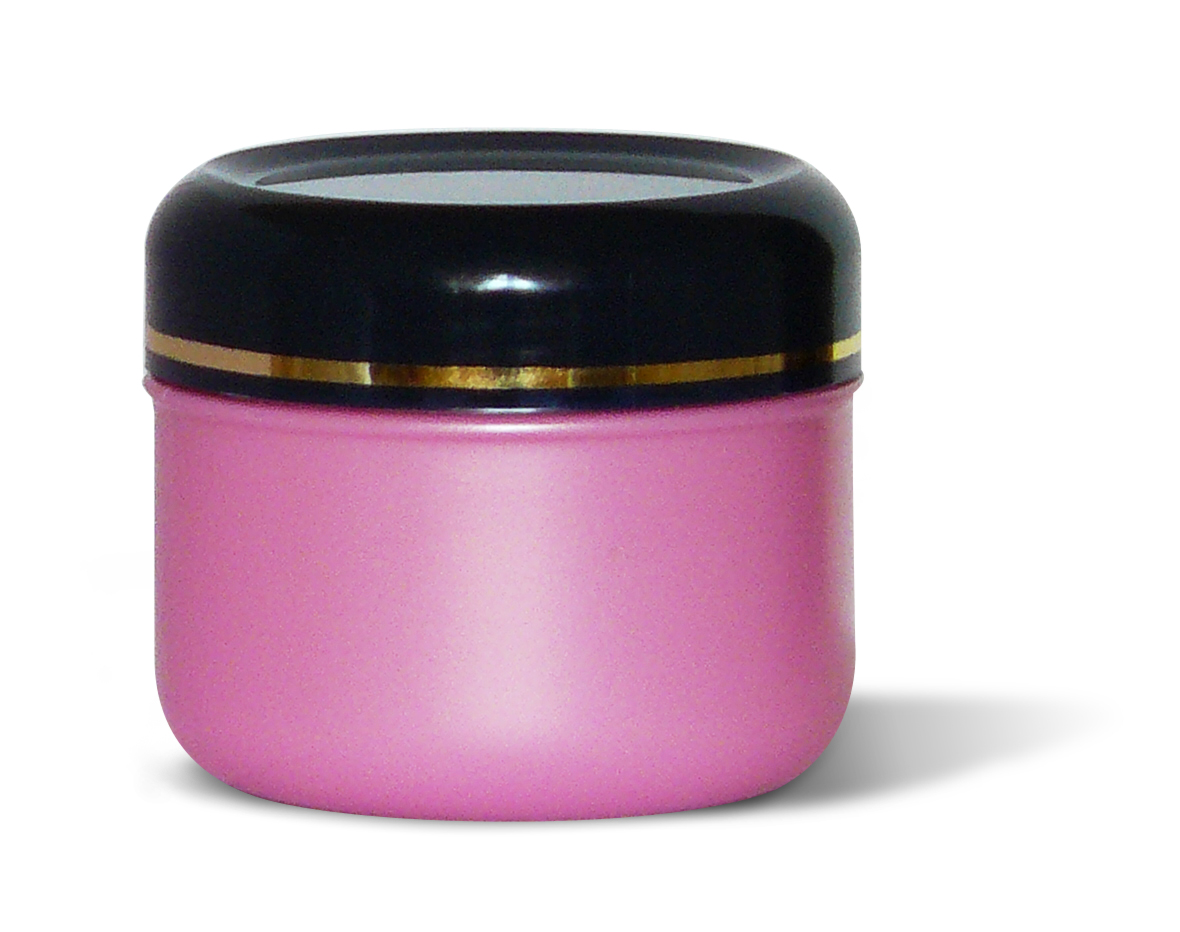 75 ml (PS) Pearl pink jar - dark blue with gold striped lid